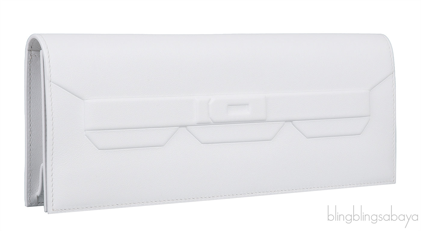 Shadow White Kelly Cut Pochette Swift