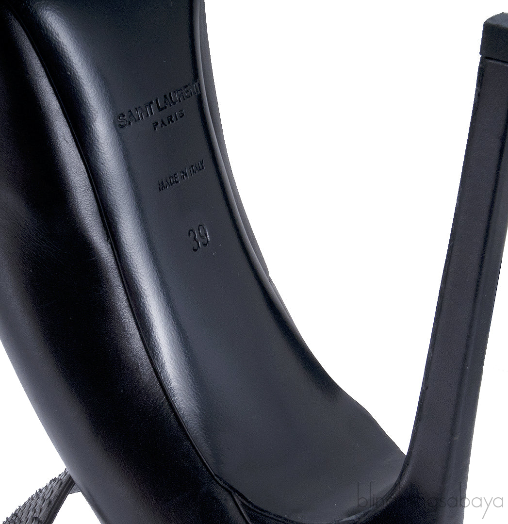 Escarpin Black Python Strap Heels