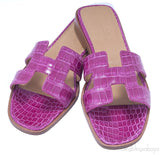Oran Sandals Fuchsia Alligator