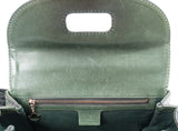 Gucci Forest Green Medium Crocodile Bamboo Top Handle Bag