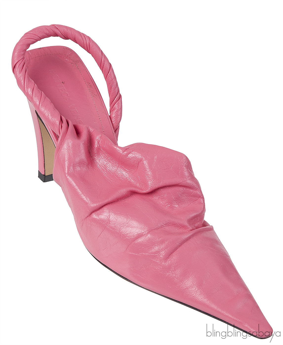 Bottega Veneta Pink Point Leather Slingback Pumps