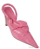 Bottega Veneta Pink Point Leather Slingback Pumps