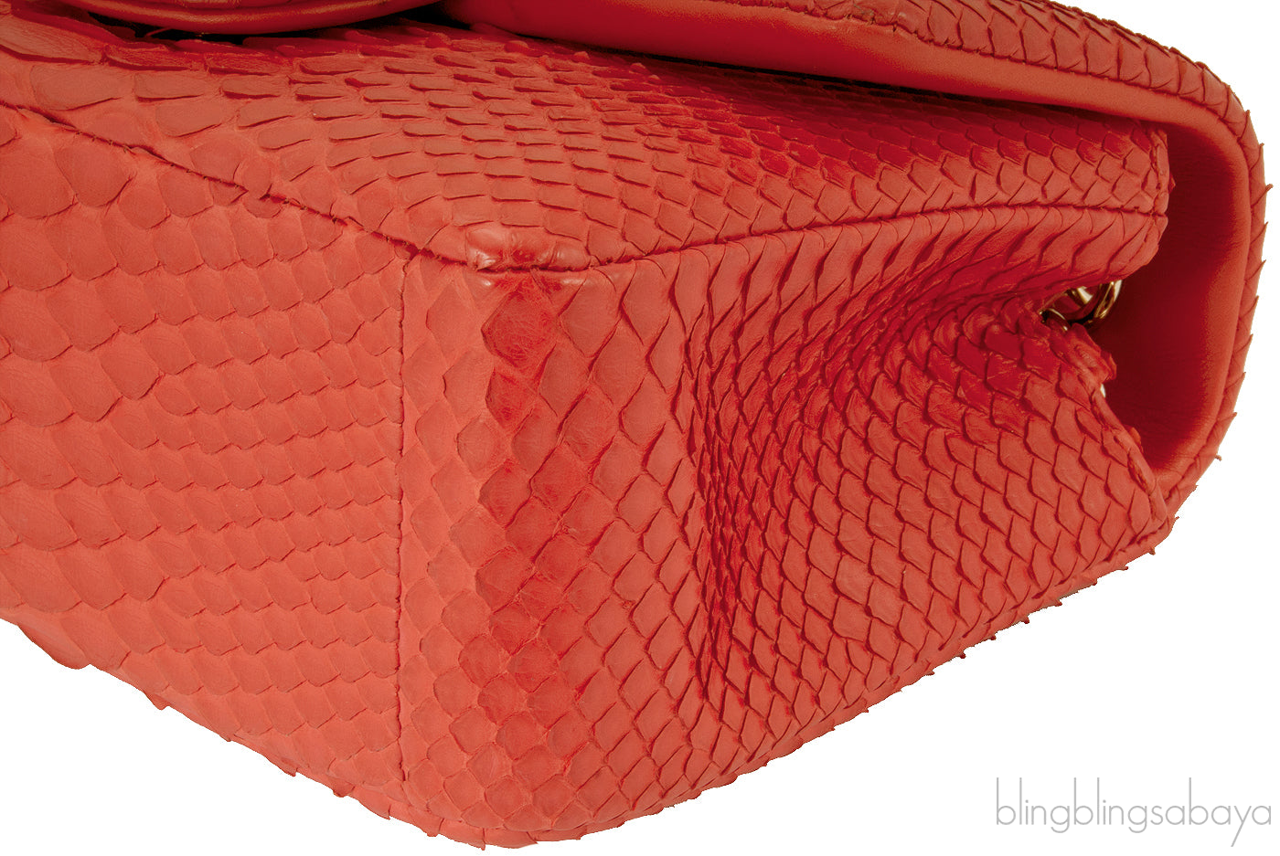 Classic Coral Python Mini Flap Bag