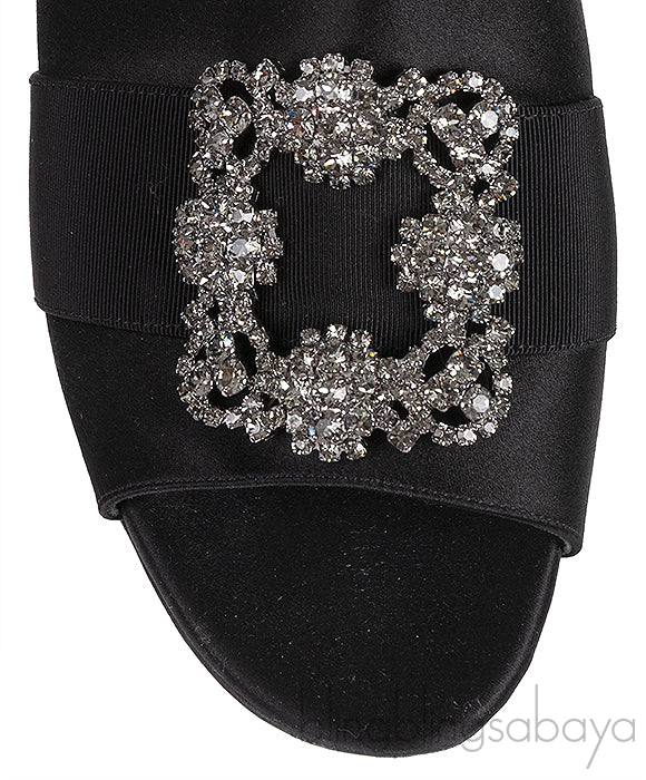 Martamod Black Satin Mules