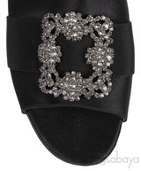 Martamod Black Satin Mules