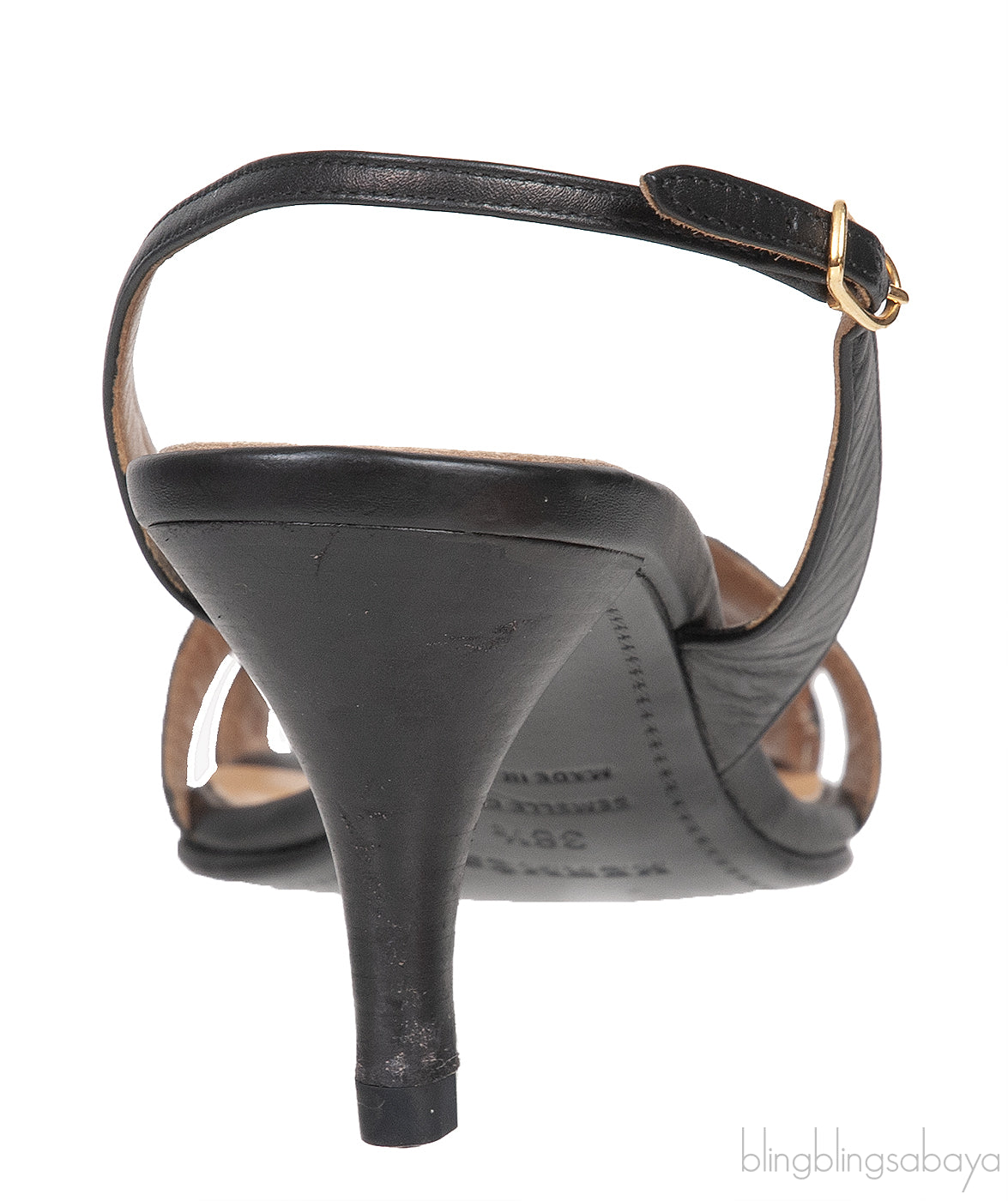 Hermes Black Night 70 Slingback Sandals