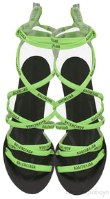 Green Logo Lace Up Heels
