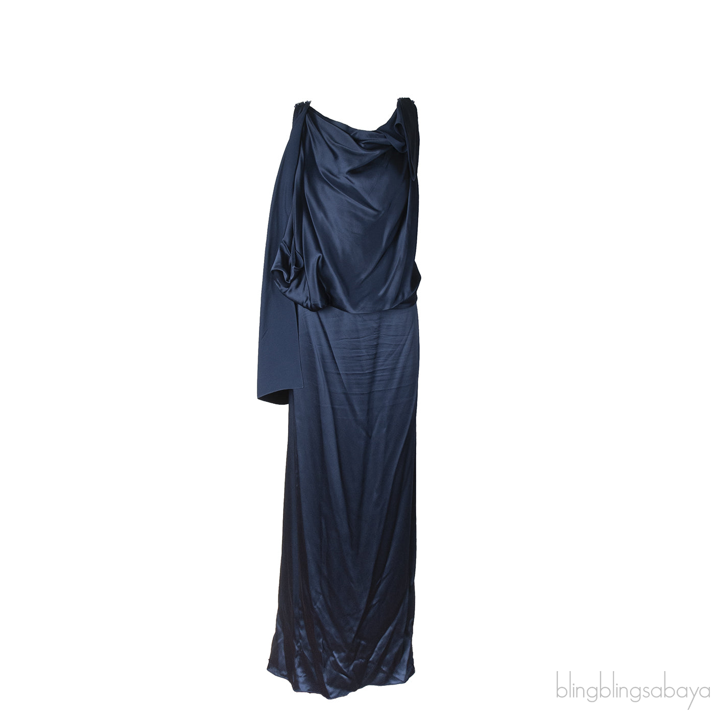 Temperley London Blue Crystal Embellished Gathered Front Dress