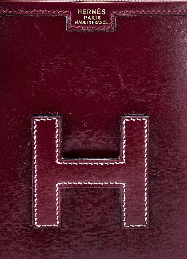 Jige Burgundy Box Clutch