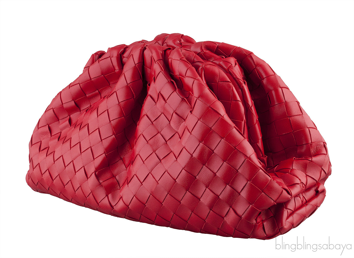 The Pouch Red Woven Clutch