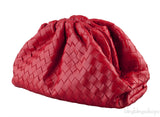 The Pouch Red Woven Clutch