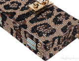 Dolce & Gabbana Leopard Crystal Hard Clutch Shoulder Bag
