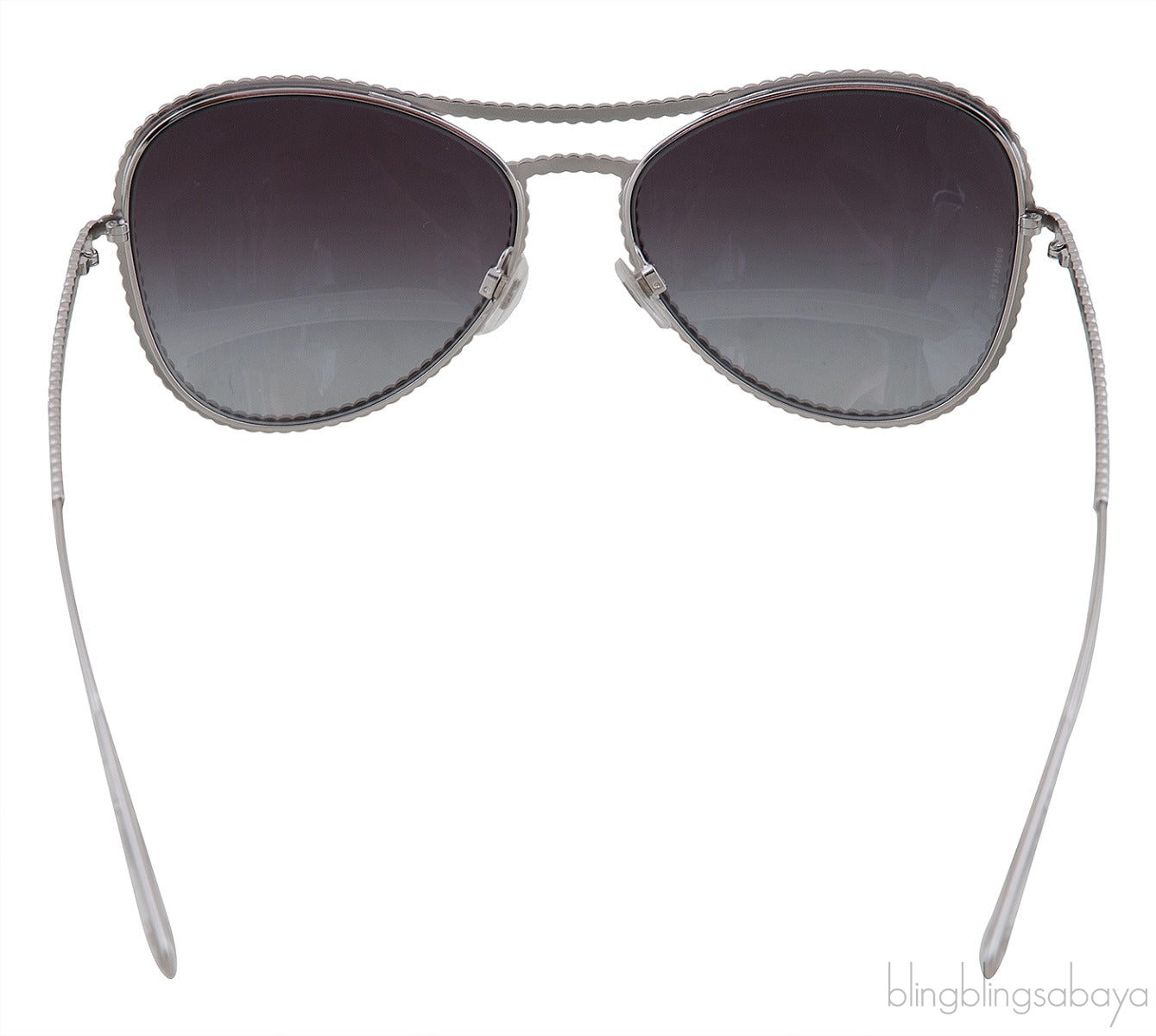 71108 Silver Crystal Aviator Sunglasses