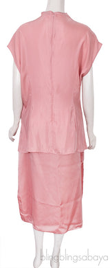 Old Rose Silk Satin Top & Skirt