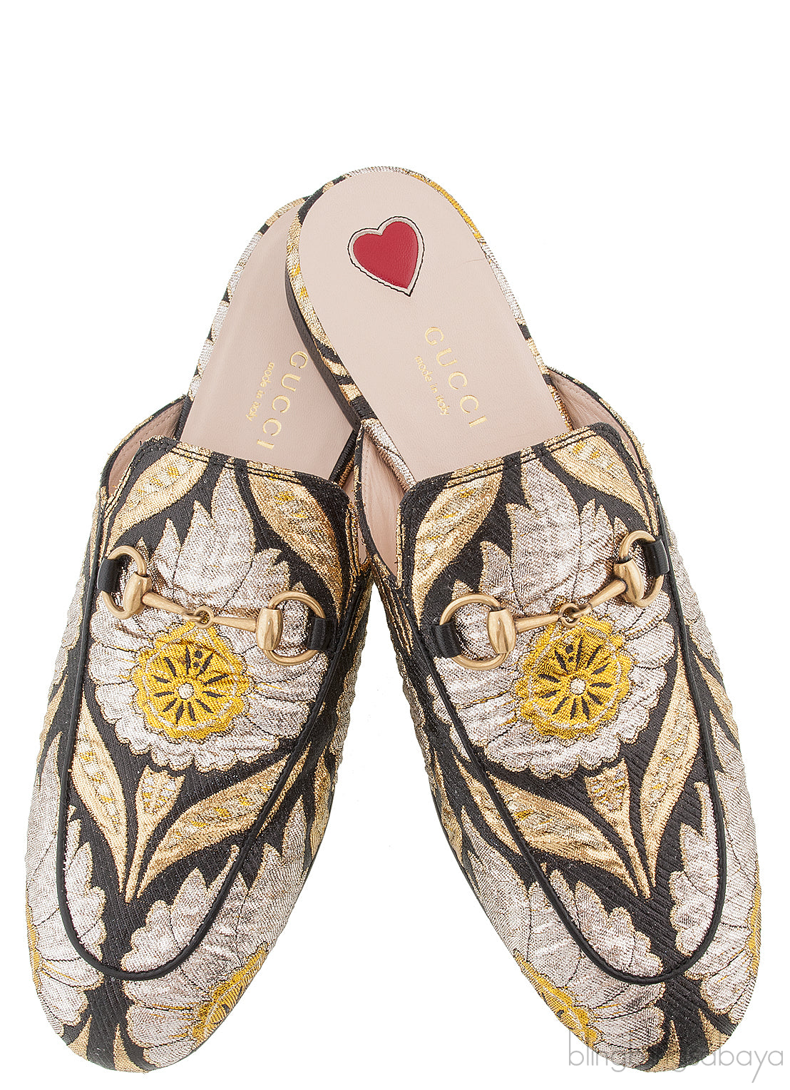 Floral Lurex Princetown Sandals
