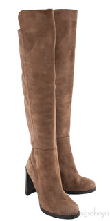 Brown Suede Leather Boots