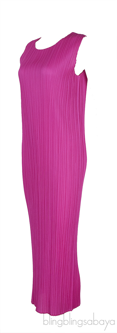 Fuchsia Sleeveless Midi Dress