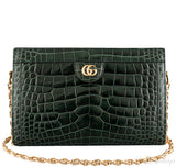 Ophidia Crocodile Green Shoulder Bag