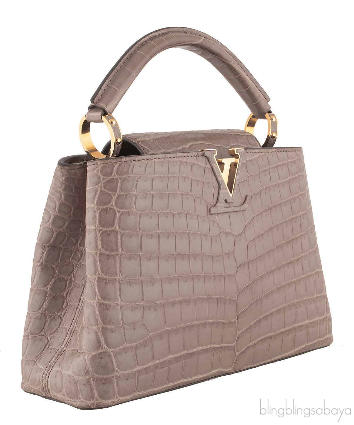 Capucines Crocodile Taupe BB