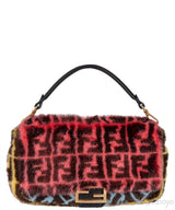 Baguette FF Zucca Multicolor Mink Fur Bag