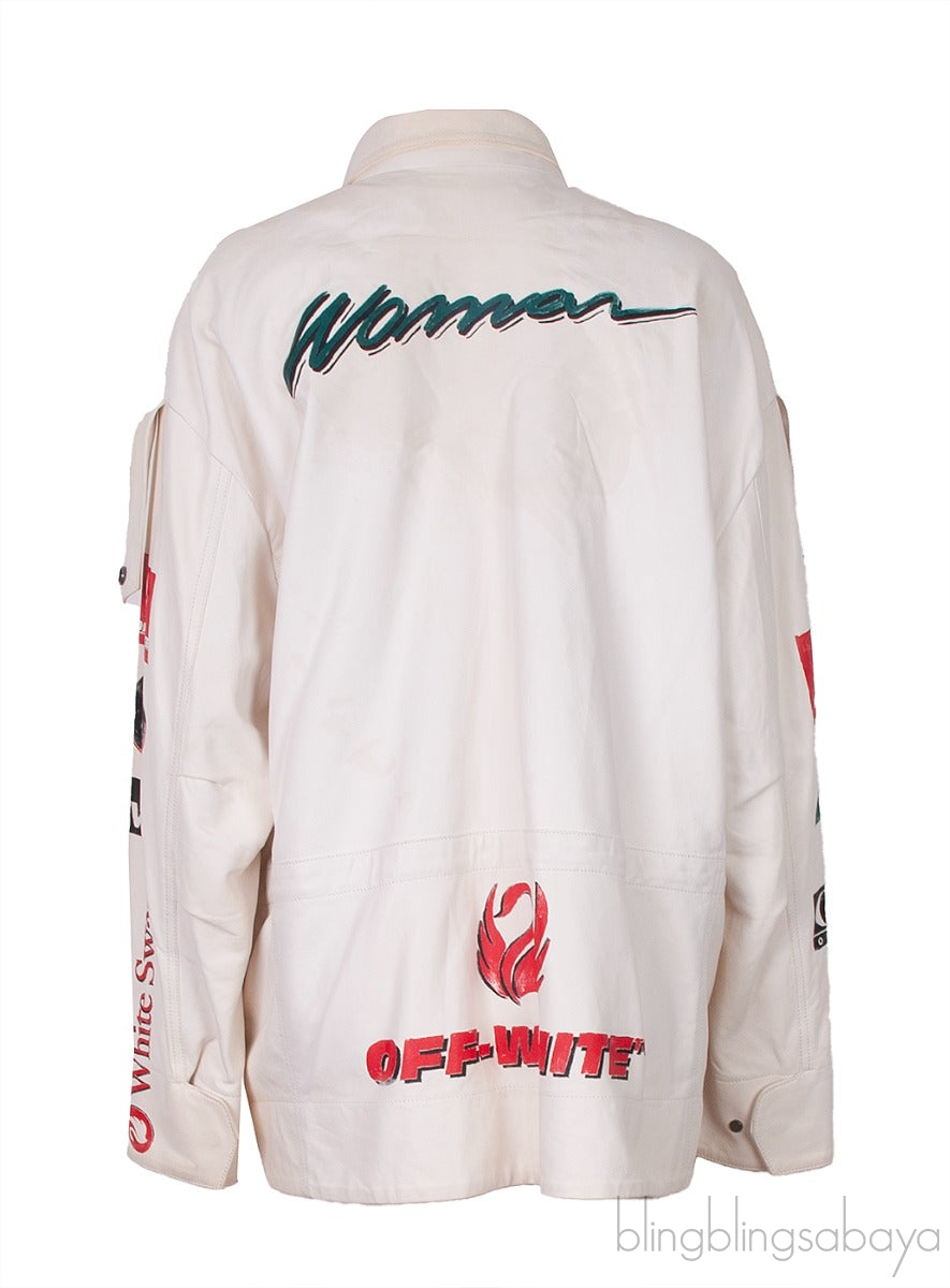 Off-white Graphic Print Leather Jacket