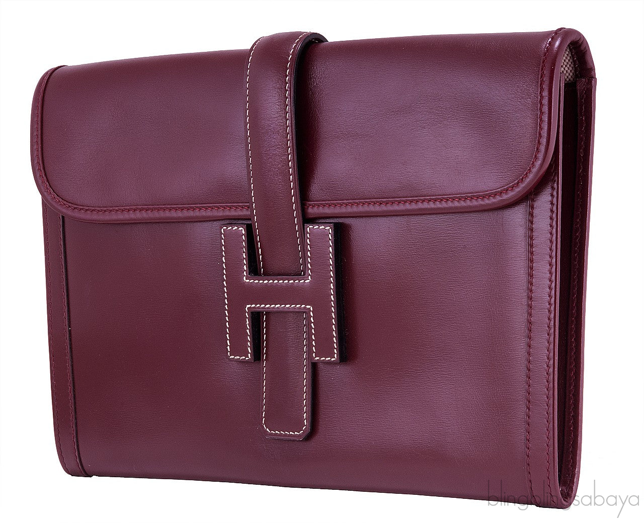 Jige Burgundy Box Clutch