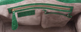 Green Double Zip Crocodile Tote Bag