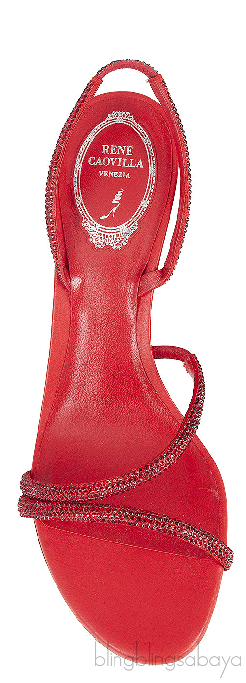 Red Crystal Slingback Sandals