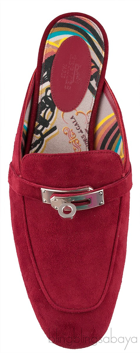 Oz Suede Bordeaux Mule