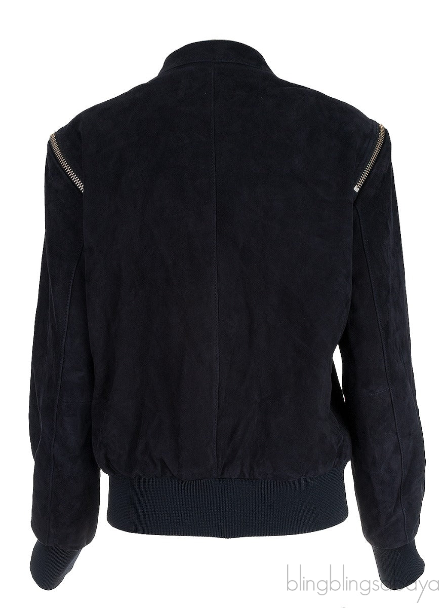 Black Suede Bomber Jacket