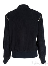Black Suede Bomber Jacket