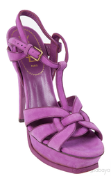YVES SAINT LAURENT Purple Suede Tribute Sandals
