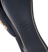 Studs Black Saffiano Open Toe Slide