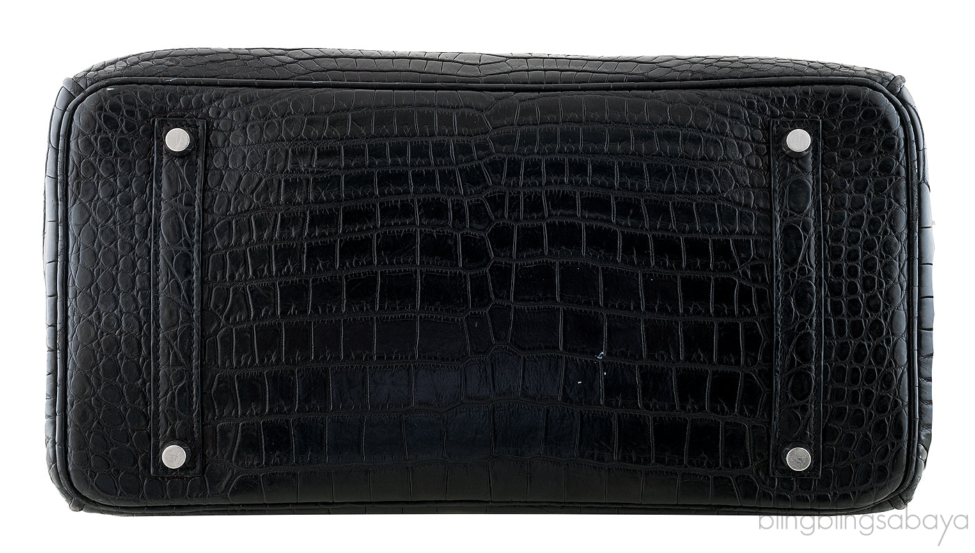 Birkin 35 Black Crocodile Porosus