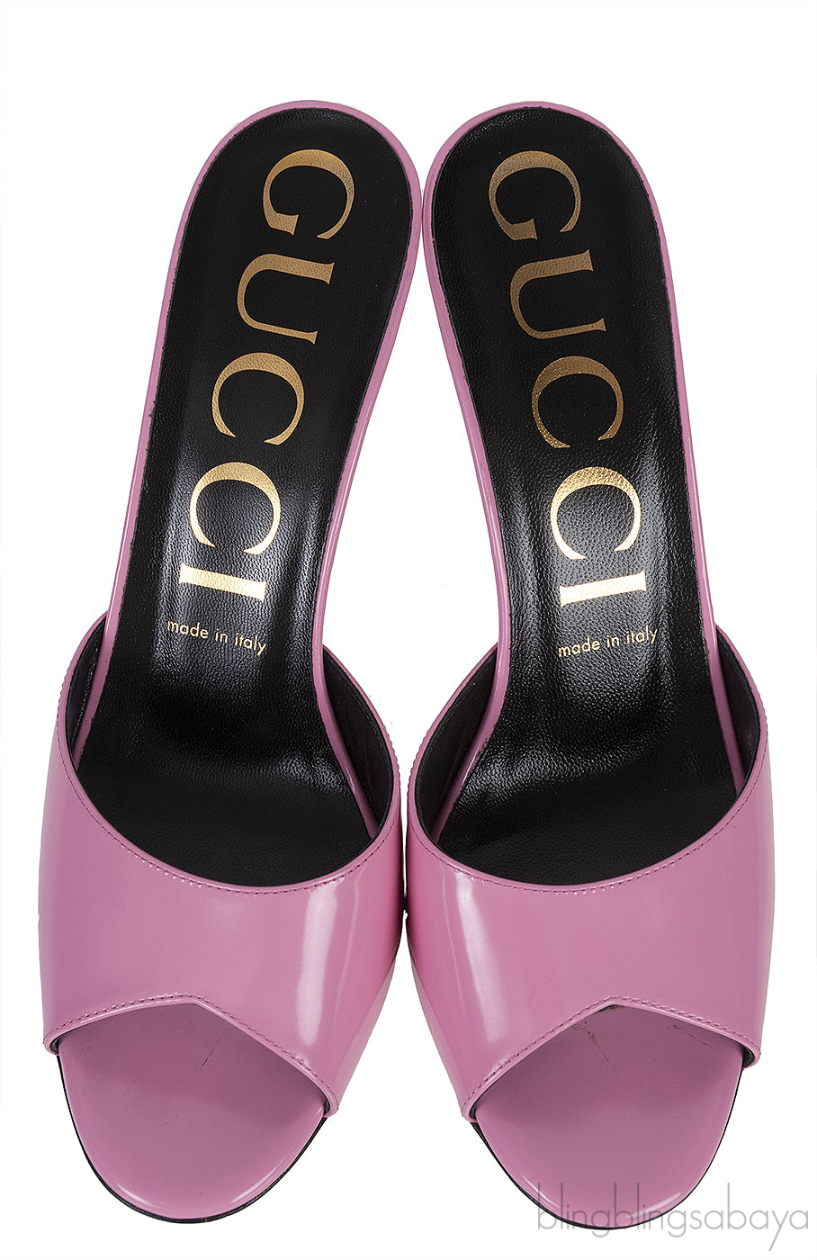 Gucci Patent Pink Scarlet Leather Sandals