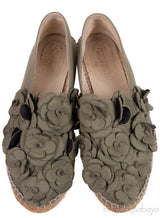 Army Green Camellia Canvas Espadrille