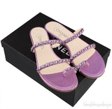 Purple Chain Polkadot Sandals