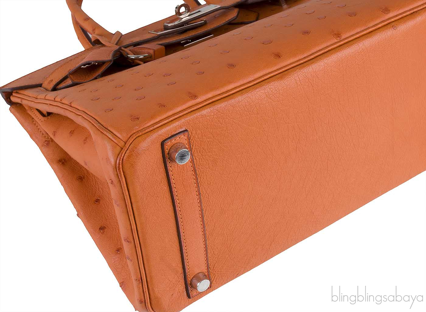 Birkin 30 Tangerine Ostrich PHW
