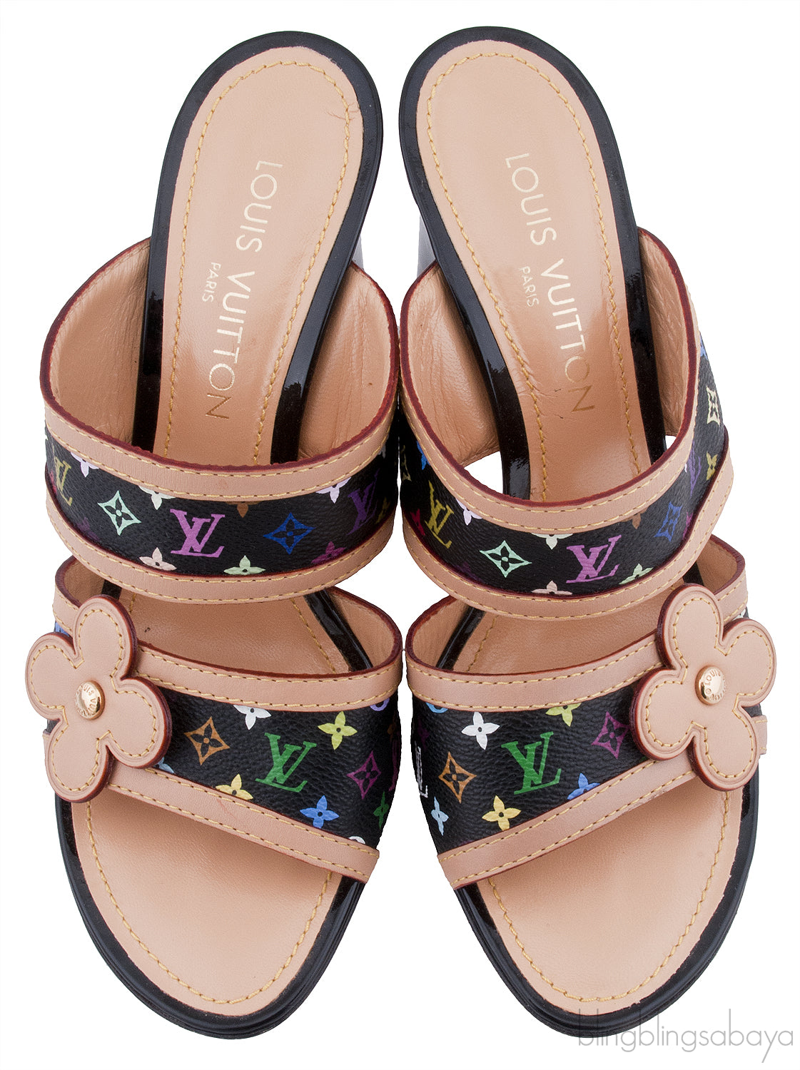Multicolor Monogram Printed Sandals