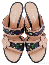 Multicolor Monogram Printed Sandals