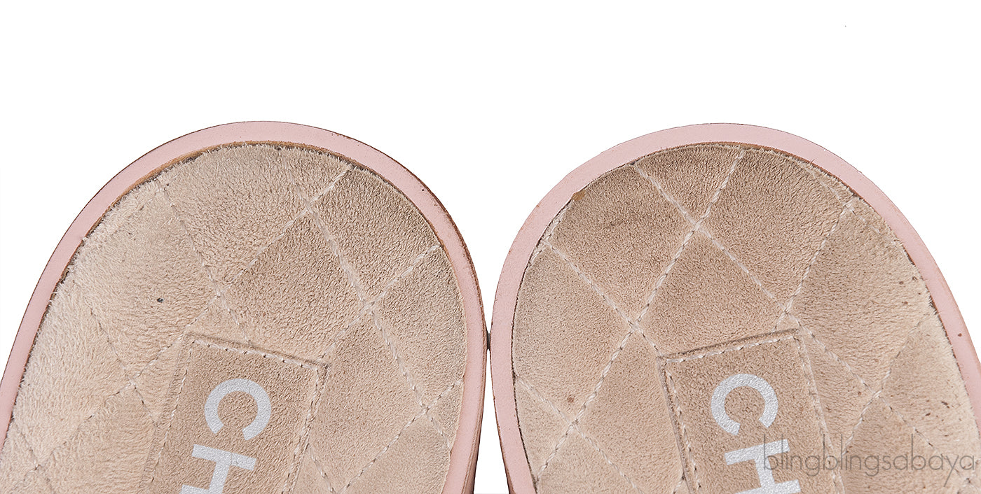 Beige Suede & Chain Sandals