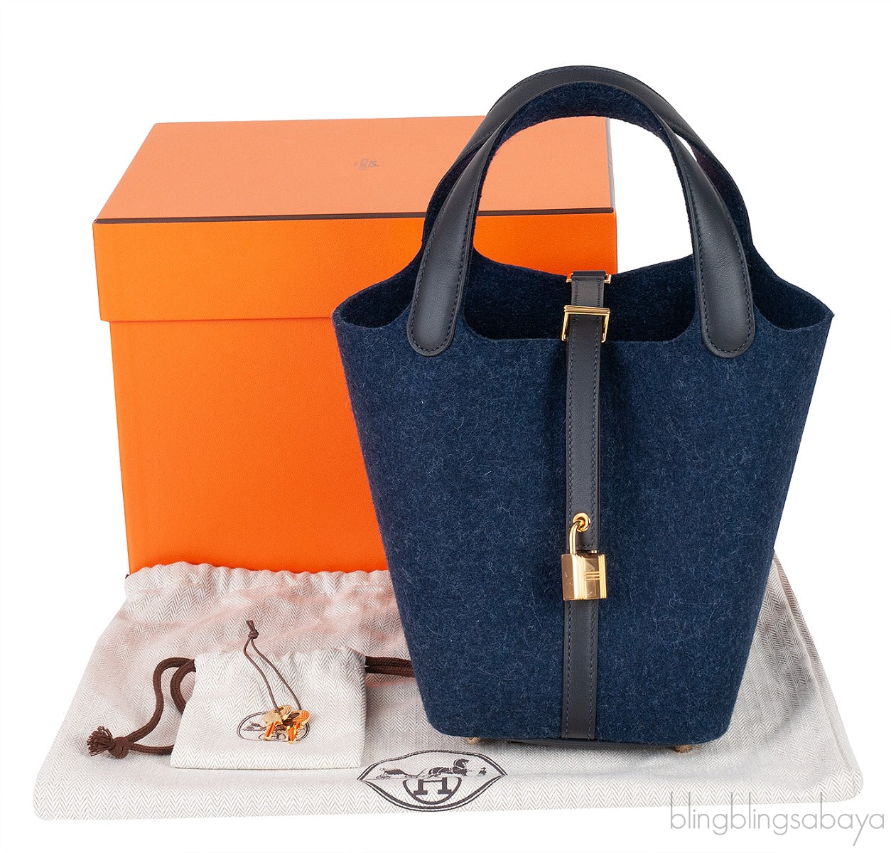 Picotin 18 Blue Nuit Feutre Wool & Black Swift GHW