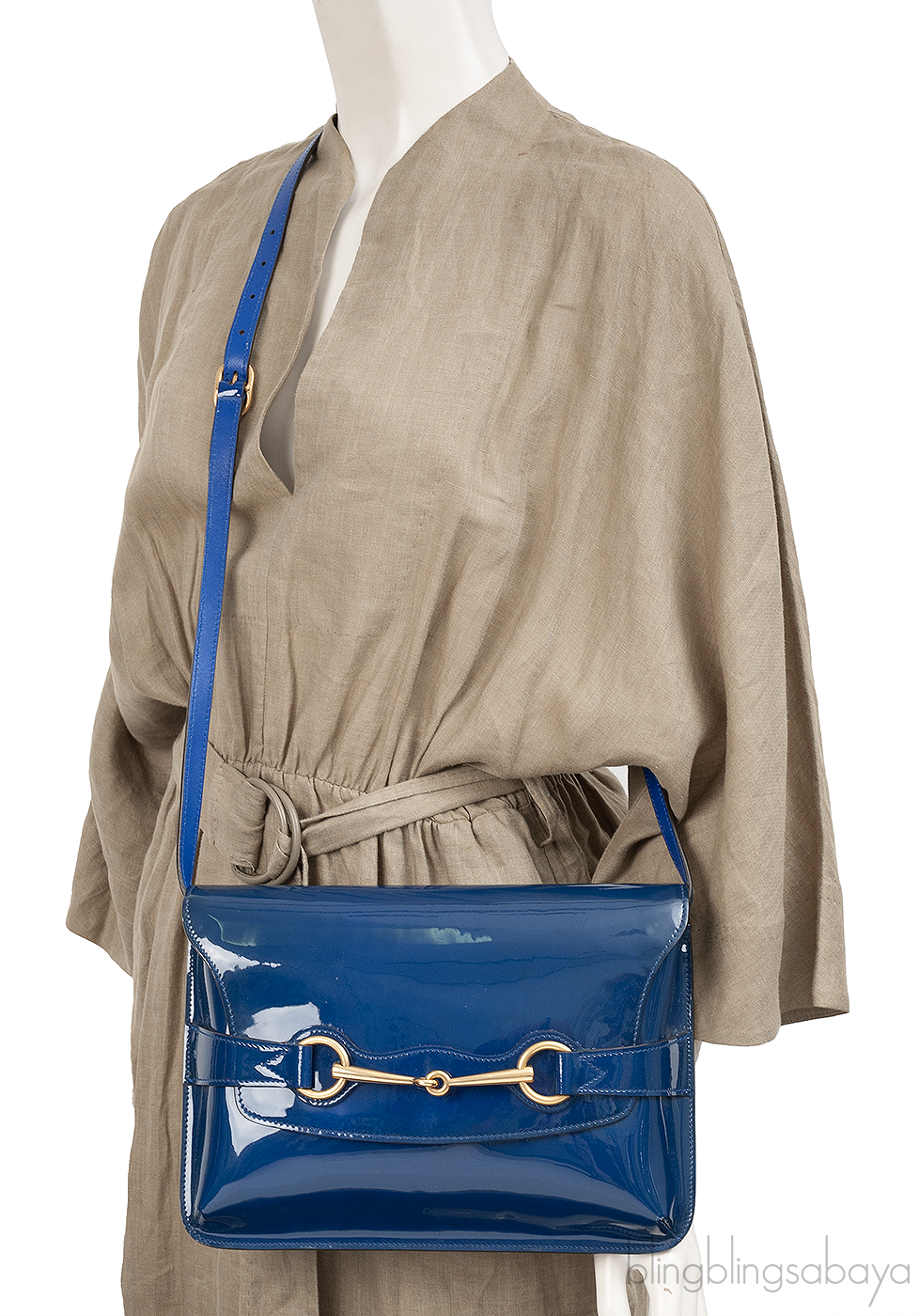 Gucci Bright Bit Patent Leather Shoulder Bag