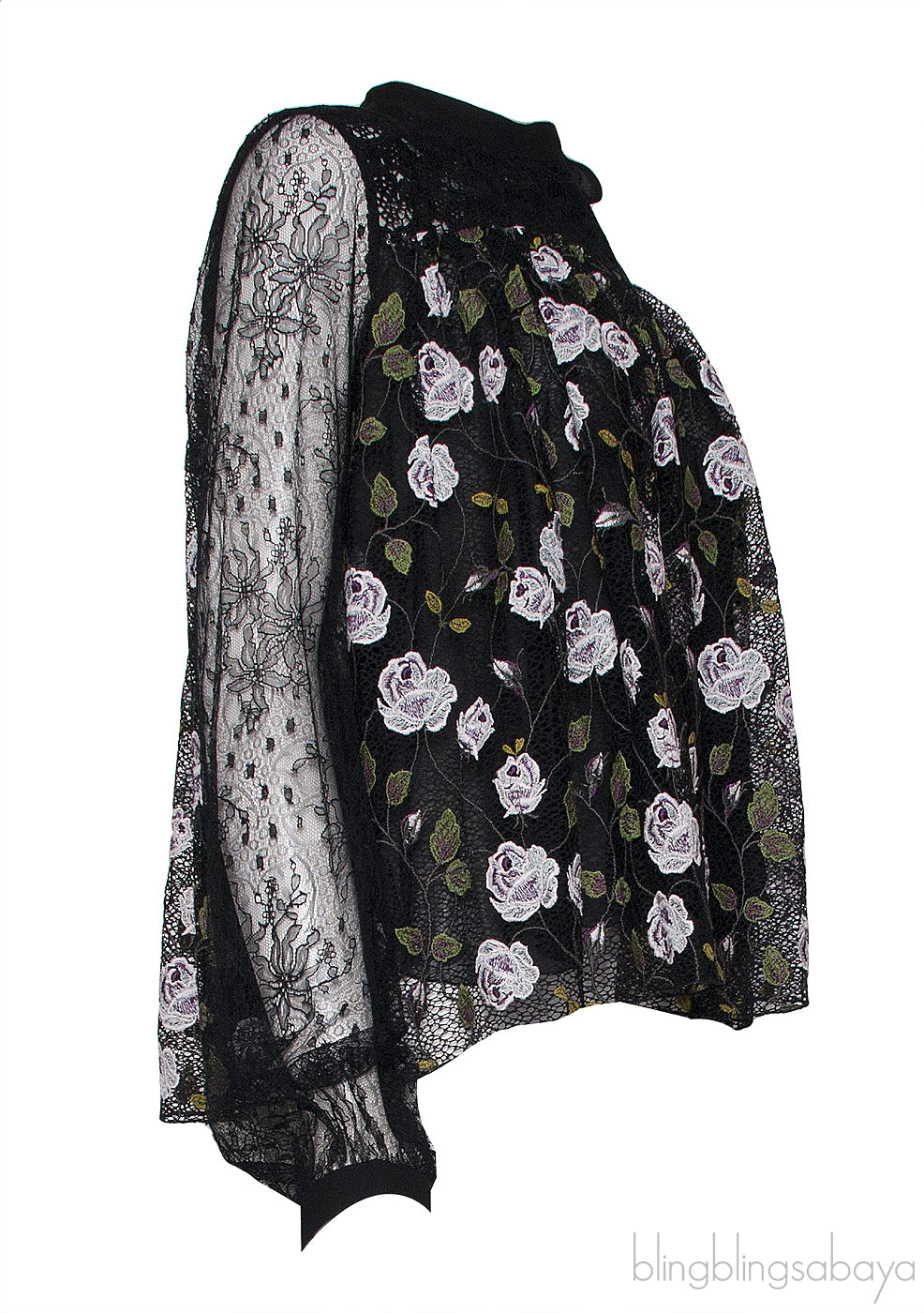 Floral Embroidered Lace Blouse