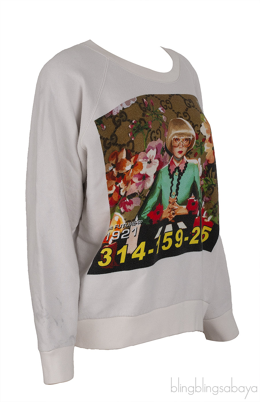 GG Off White Ignasi Monreal Graphic Print Cotton Sweatshirt