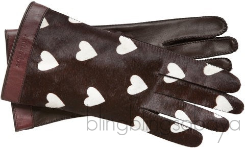 Jenny Heartprinted Calf Hair Gloves