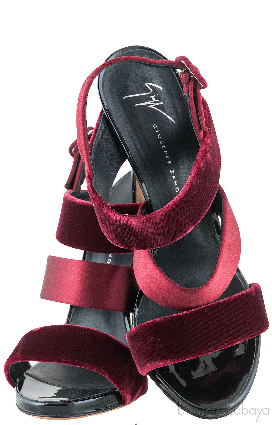 Burgundy Velvet Strappy Sandals