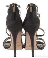 Jimmy Choo Strappy Grey Crystal Heels