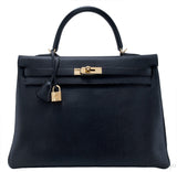 Kelly 35 Black Togo Retourne GHW