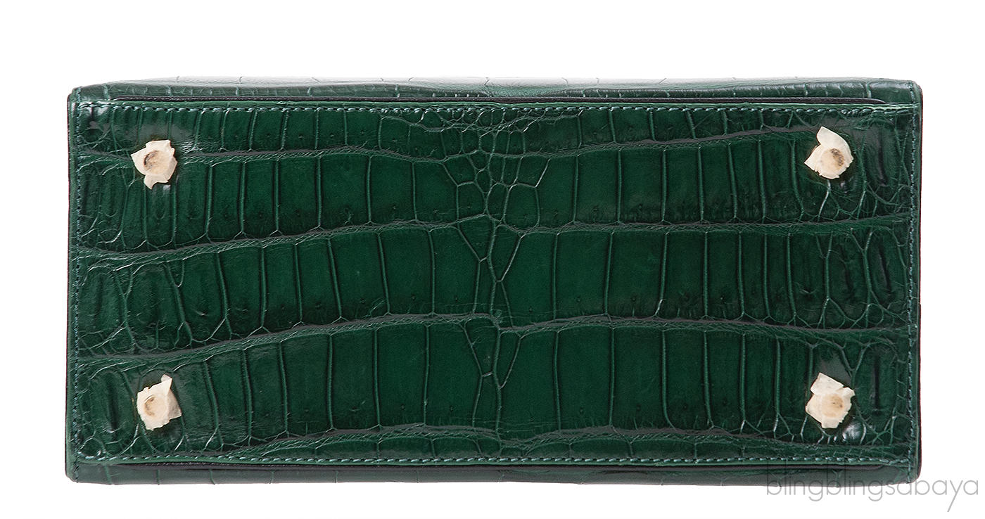 S\'uvimol My Sweet Box Emerald Crocodile Bag